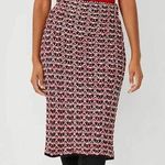 Ann Taylor Red Black White Tweed Sweater Midi Skirt Womens Size XLP NWT Photo 0