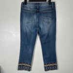Driftwood Colette Embroidered Southwest Raw Hem Jeans Womens 29 Cropped Boho Photo 3