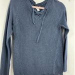 Nautica Womans Pullover Sweater Small Blue Front Tie V Neck Photo 0