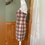 Sunday Best Pink Plaid Mini Dress size 6 Brown Photo 2