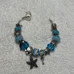 Beach Theme Starfish Dolphin Sea Turtle Charm Bracelet Blue Photo 1