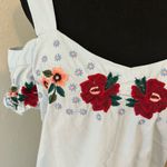 Miami Baby blue floral embroidery cotton cold shoulder mini dress Photo 1