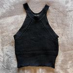 Brandy Melville  Black Mock Neck Knit Sweater Tank Top Women’s One Size EUC Photo 0