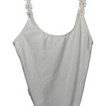 Source Unknown White Floral Strap Bodysuit Photo 0