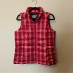 Lands' End Lands’ End Red Plaid Zippered Vest Photo 1