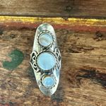 Vintage Mother of Pearl Long adjustable Shield Ring Photo 5