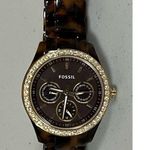 Fossil Brown ‘Stella’ Multifunction Tortoise Resin Designer Watch Bracelet Jewelry - ES2795 🤎🕰✨ Photo 1
