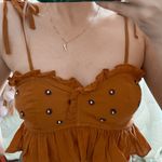 Free People Orange Crop With Embellishments  Photo 2