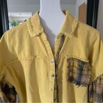 POL NEW  Yellow & Plaid Distressed Jacket/Shirt Photo 1