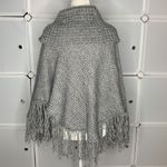 Uno Core Gray Knit Cowl Neck Poncho Sweater OS Size undefined Photo 2