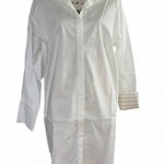 undiscovered eye Womens White Button Down Shirt Dress Long Sleeve Tunic sz M Size M Photo 0