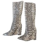 Michael Kors NEW Isra Wedge BOOTS Women's 10 Leather Snake Embossed Knee Hi Boot Photo 10