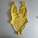 Women's SHAN Timeless Plunging One piece Yellow Swimsuit Size 8 Photo 4
