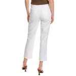 7 For All Mankind NWT  Distressed High-Waist Crop Straight Button Fly in White 32 Photo 9