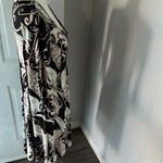 Elegant Black and White Floral Midi Dress Size M Photo 4