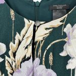 Ann Taylor  petite size 4 high neck‎ short sleeve floral dress teal purple Photo 5