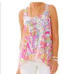 Lilly Pulitzer 100% Silk Sarina Racerback Tank Top in Scuba To Cuba size Small Photo 10