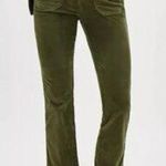 Free People  High Time Velvet Kick Flare Pants Olive Army Green size 8 Photo 0