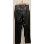 ZARA High Waist Black Faux Leather Open Leg Pants Photo 3