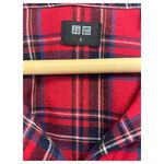 Uniqlo New Top Womens S Plaid Button Up Shirt Collar Long Sleeve Christmas Red Photo 7