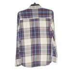 Gap  Soft Twill Green &‎ Purple White Check Lavender Plaid Flannel Top S Photo 5