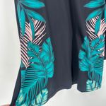 Cacique NWT Swim Black Long Sleeve Rash Guard Tropical Print UPF 50+ Size 24 Photo 5
