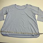 Lake Pajama Blue White Stripe Long Sleeve Pima Cotton Shirt Top Women's Size XXL Photo 4