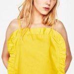 ZARA Contrast Frilled Crop Top  Photo 0