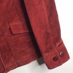 L.L. Bean ladies Corduroy button up fall chore coat Jacket size medium Red Photo 3