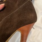 Colin Stuart sz8.5 side zip lace up front 5” heel suede boots EUC minimal wear Photo 11