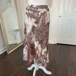 Euro Pinterest Mesh Brown Cream Tan Cheetah Leopard Asymmetric Midi Skirt 6 S Photo 5