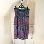 Anthropologie  Maple EUC Women's Jewel Tone Paisley Silk Strapless Dress 4 Photo 1