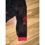 Tantrums Collection Women's Large Outfit Jacket Pants Embroidered Floral Black Photo 2