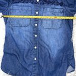 Mudd Vintage Denim And Lace Button Down Shirt Pearl Snap Y2K Size Small Photo 2