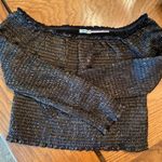 Kimchi Blue Cropped Off Shoulder Gold Top Photo 0