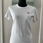 MINT Comme Des Garçons PLAY Short Sleeve White Classic Small Heart Shirt S XS Photo 1