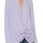 INC NWT International Concept Purple Long Sleeve Draped Open Front Blouse Top SMALL Photo 0