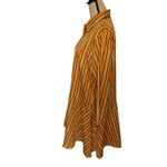 Boohoo  Stripe  Shirt Dress Sz 12 Mustard Preppy Fall Boho Oversize Drop Waist Photo 4