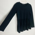 ZARA  Pullover Black Tiered Sweater Size Small Photo 4