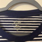 J.Crew Womens  Slub Cotton Blue White Striped Long Sleeve Pocket Tee Size Medium Photo 1