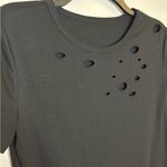 Women's Black Ripped Short Sleeve Tee Size Small Photo 5