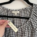 Max Studio B&W Gingham Check Peasant Babydoll Mini Dress Photo 4