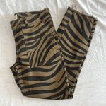 NILI LOTAN Jenna Pants Tiger Print Straight Leg Low Rise Size 2 or 27 Tan Photo 13