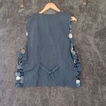 Susan Bristol  Blue Patchwork Flowers Vintage Cottagecore Festival Vest Womens L Photo 4