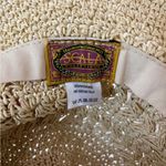 Scala Women’s Woven Crocheted Packable Raffia Paper Tan Sun Hat Bow One Size Photo 1