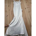 Lulus NWT  Luxe Loveliness White Satin Backless Mermaid Maxi Dress Bridal Gown S Photo 7