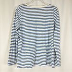 Talbots  | Striped Blue/White Apple Pattern Cotton Modal Long Sleeve Top L Photo 4