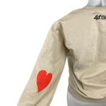 Billionaire Girls Club Queen of Hearts Beige Graphic Sweatshirt Sweater Top S Photo 4