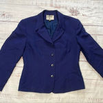 Kasper Blue Blazer with Notched Lapel and Structured Shoulders Size 12 Photo 0