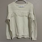 Cupcakes & Cashmere Neutral Fringe Knit Pullover Sweater Women’s Size Small Photo 1